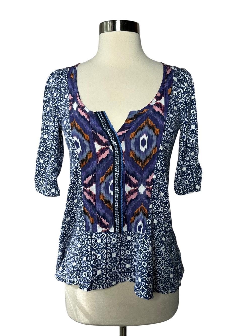 Anthropologie Akemi + Kin Patterned Blouse Top S